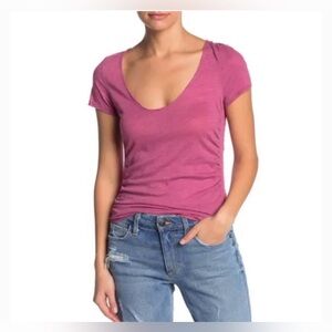 Free People - Sonnet  Ruched Short Sleeve Tee